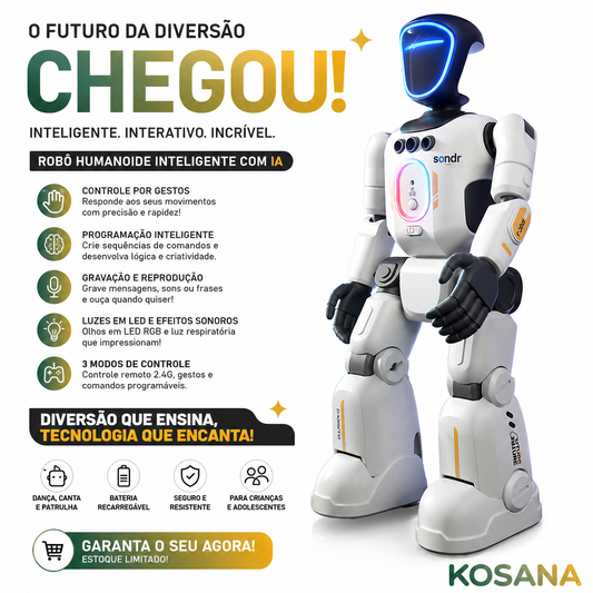 Robô Humanoide Inteligente com IA Programável com Controle Remoto 2.4G,