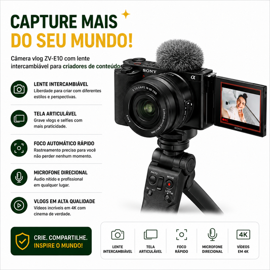Câmera Digital Compacta Mirrorless APS-C Fotografia Fotógrafo Profissional 24.20MP 4K.