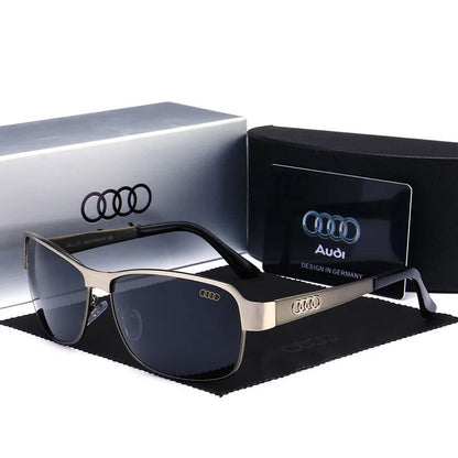 Audi Retro Oval UV400 Polarized Sunglasses for Men Women Motorcycle Glasses Anti-Glare Outdoor Adventure Shades 554