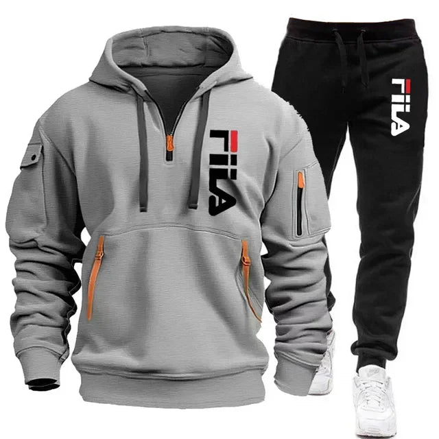 conjunto de moda masculina esportiva 2026, compostos por blusão de moletom.