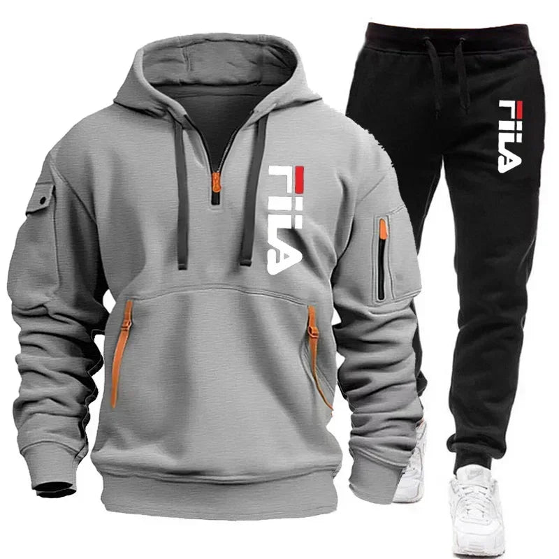 conjunto de moda masculina esportiva 2026, compostos por blusão de moletom.