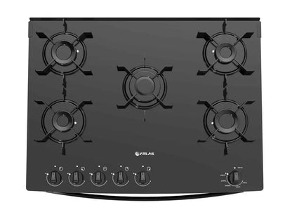 5 Hole Stove Atlas Black Glass Table Monaco Top Glass - Bivolt