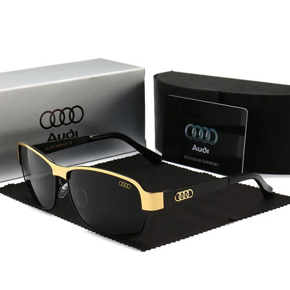Audi Retro Oval UV400 Polarized Sunglasses for Men Women Motorcycle Glasses Anti-Glare Outdoor Adventure Shades 554