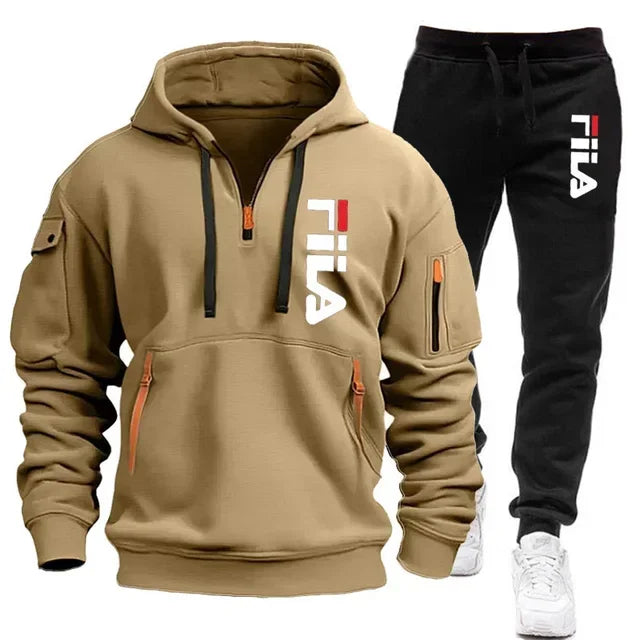 conjunto de moda masculina esportiva 2026, compostos por blusão de moletom.