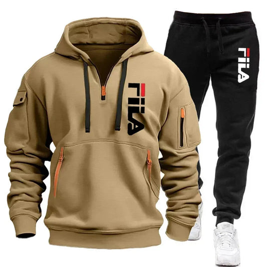 conjunto de moda masculina esportiva 2026, compostos por blusão de moletom.