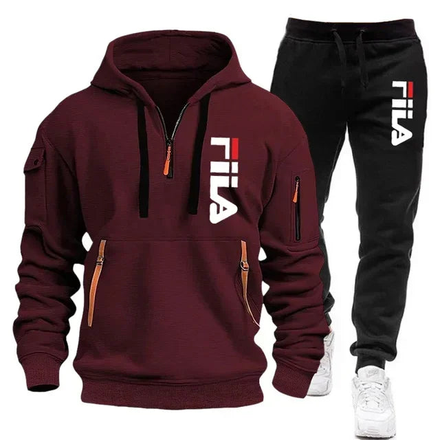 conjunto de moda masculina esportiva 2026, compostos por blusão de moletom.