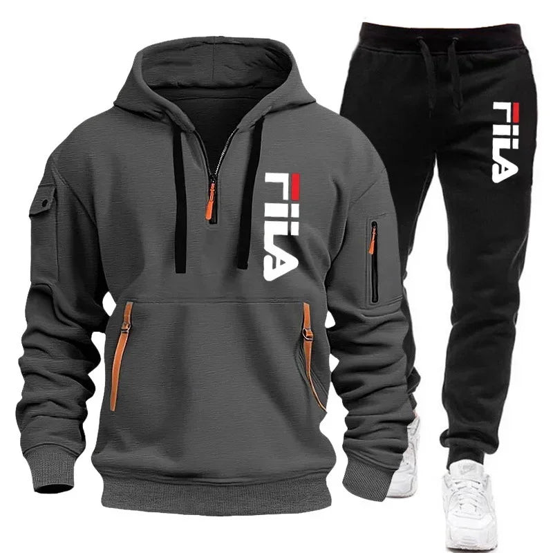 conjunto de moda masculina esportiva 2026, compostos por blusão de moletom.