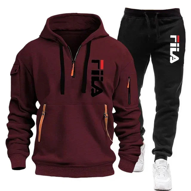 conjunto de moda masculina esportiva 2026, compostos por blusão de moletom.