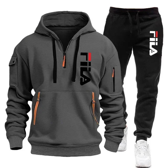 conjunto de moda masculina esportiva 2026, compostos por blusão de moletom.